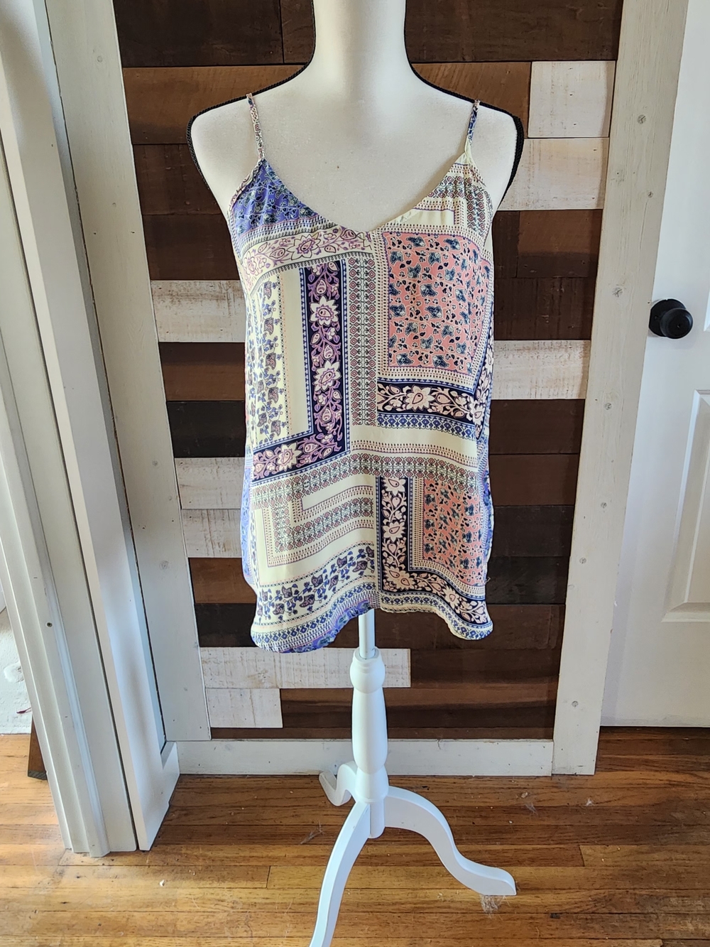 Maurices Peach & Lavender Patchwork Print Cami